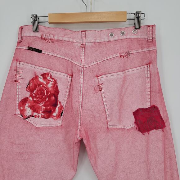 Y2K Drill Pants 32 Pastel 90s Goth Zip Off Convertible Barrel Skater Punk Edgy - Picture 3 of 8